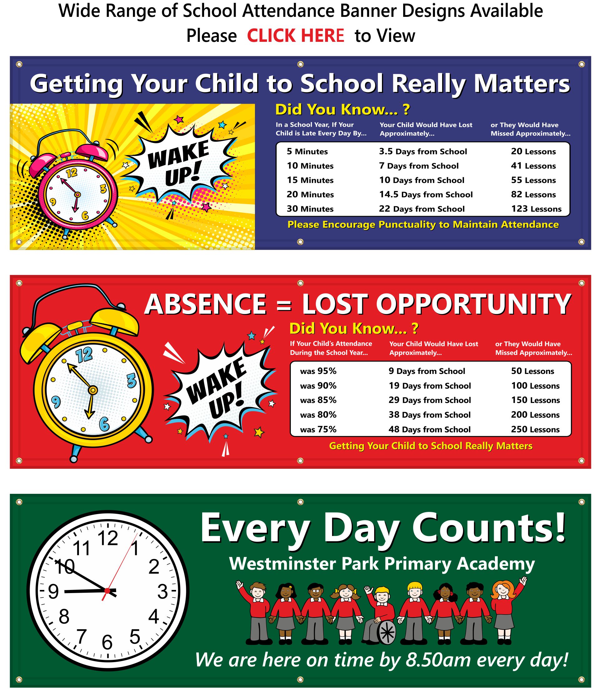 School Attendance Encouragement Banners